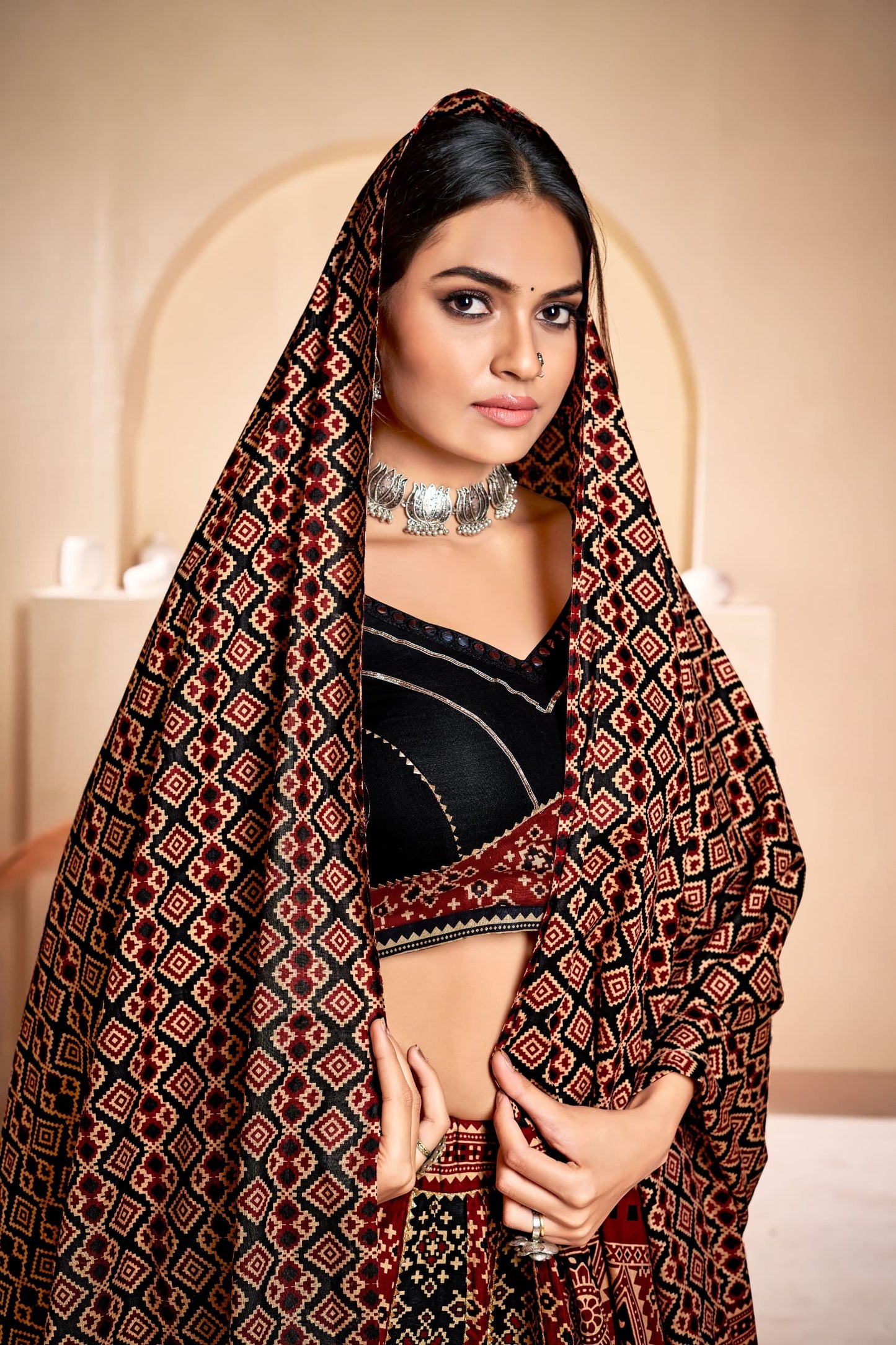 Navratri Lehenga Featuring Pure Mul Mul cotton and Gota Patti