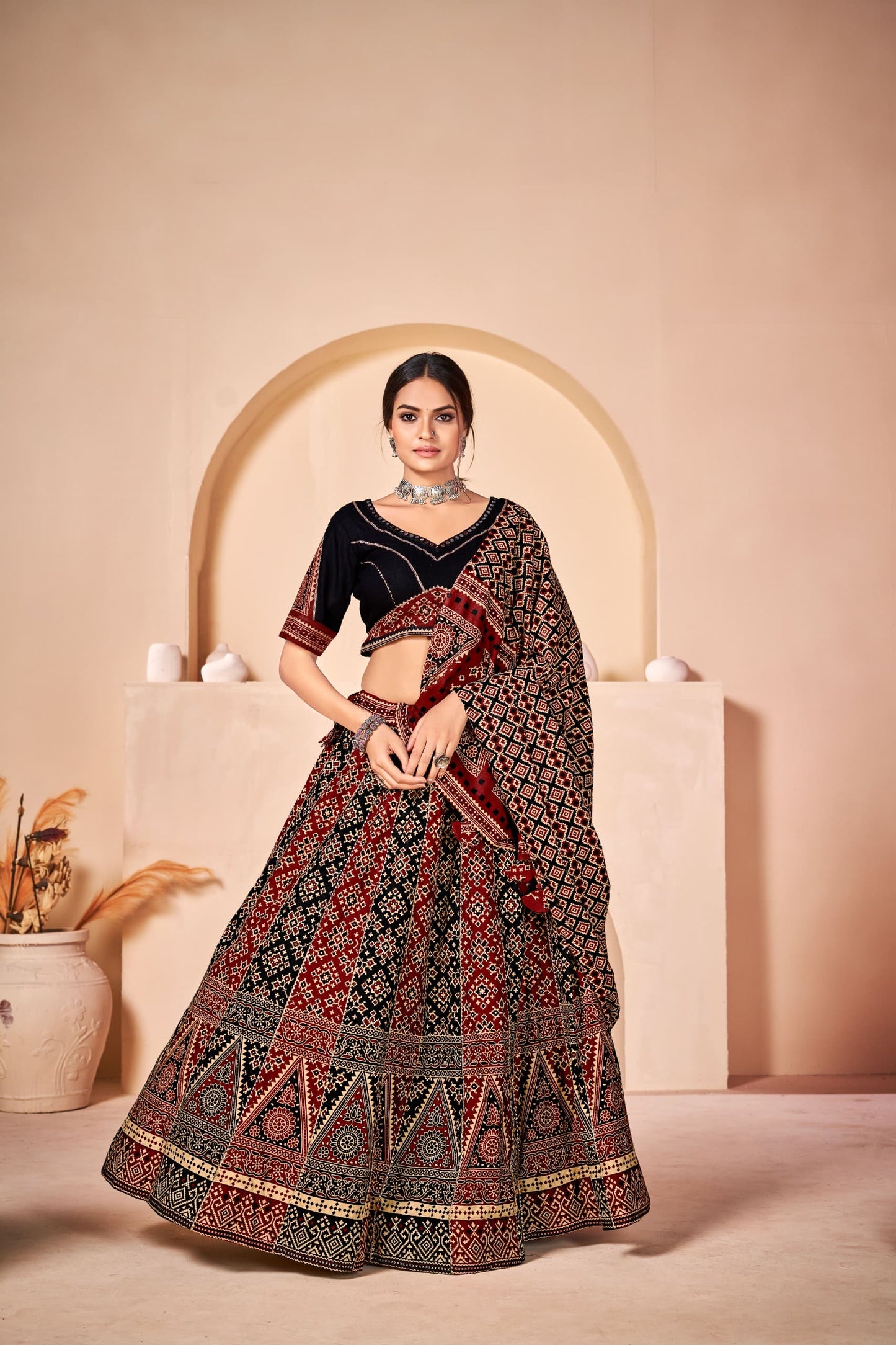 Navratri Lehenga Featuring Pure Mul Mul cotton and Gota Patti