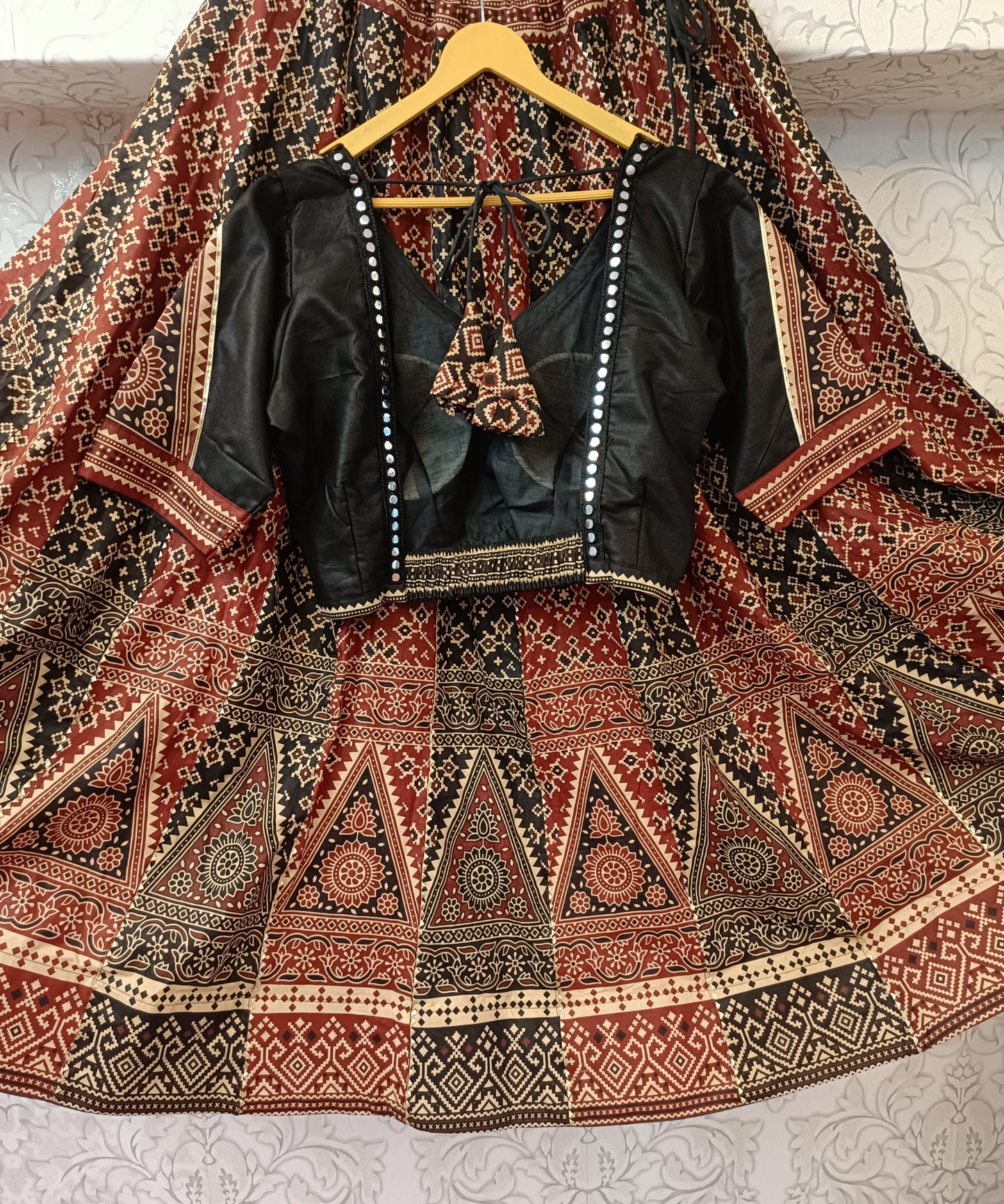 Navratri Lehenga Featuring Pure Mul Mul cotton and Gota Patti