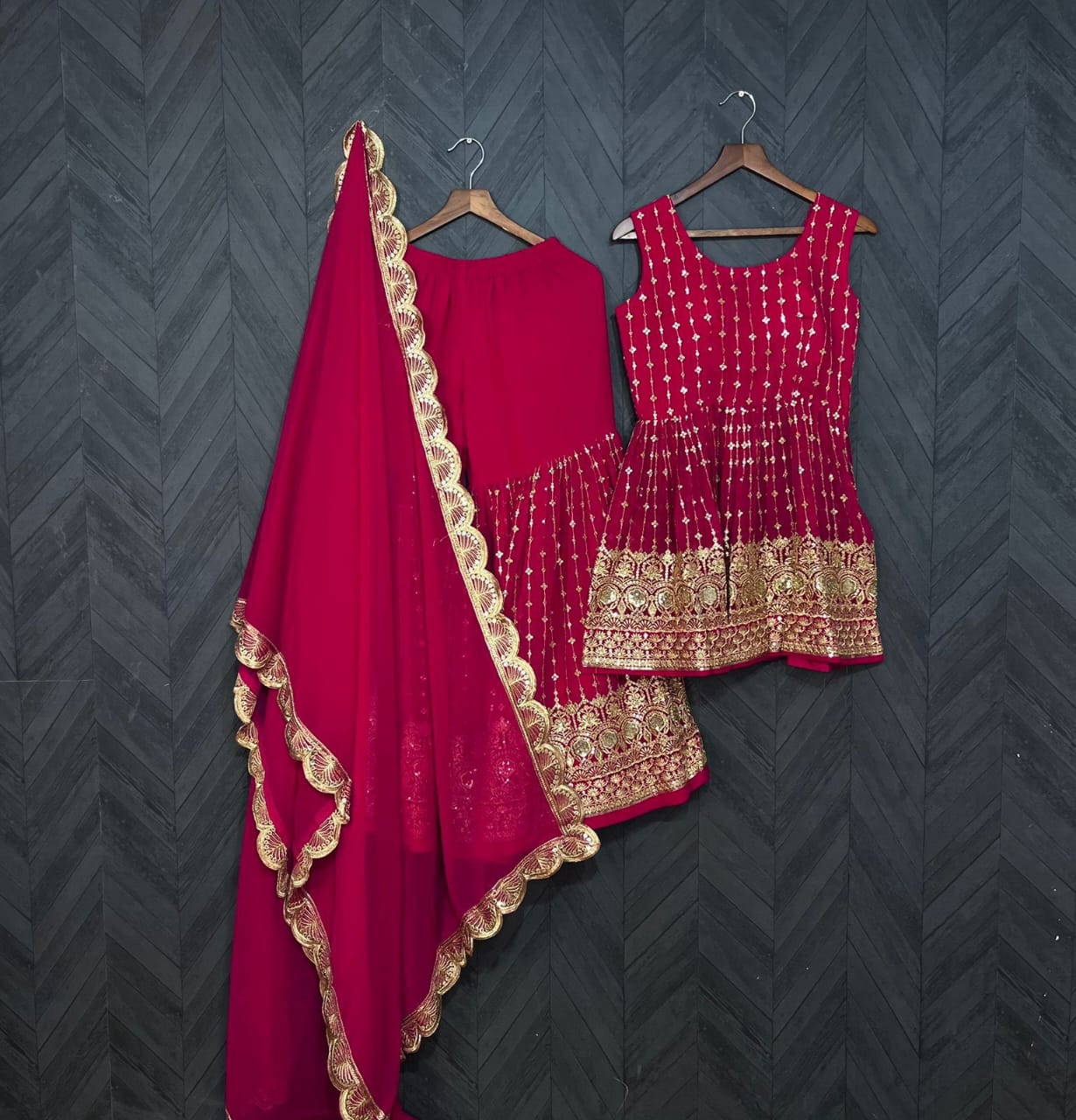 DESIGNER READYMADE KURTI-GHARARA-DUPATTA