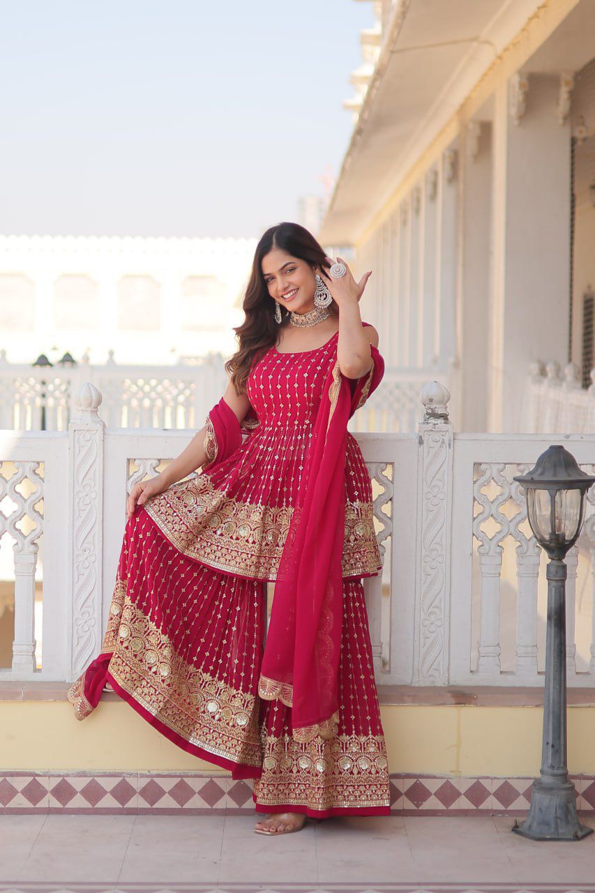 DESIGNER READYMADE KURTI-GHARARA-DUPATTA