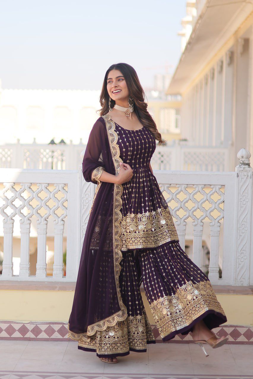 DESIGNER READYMADE KURTI-GHARARA-DUPATTA