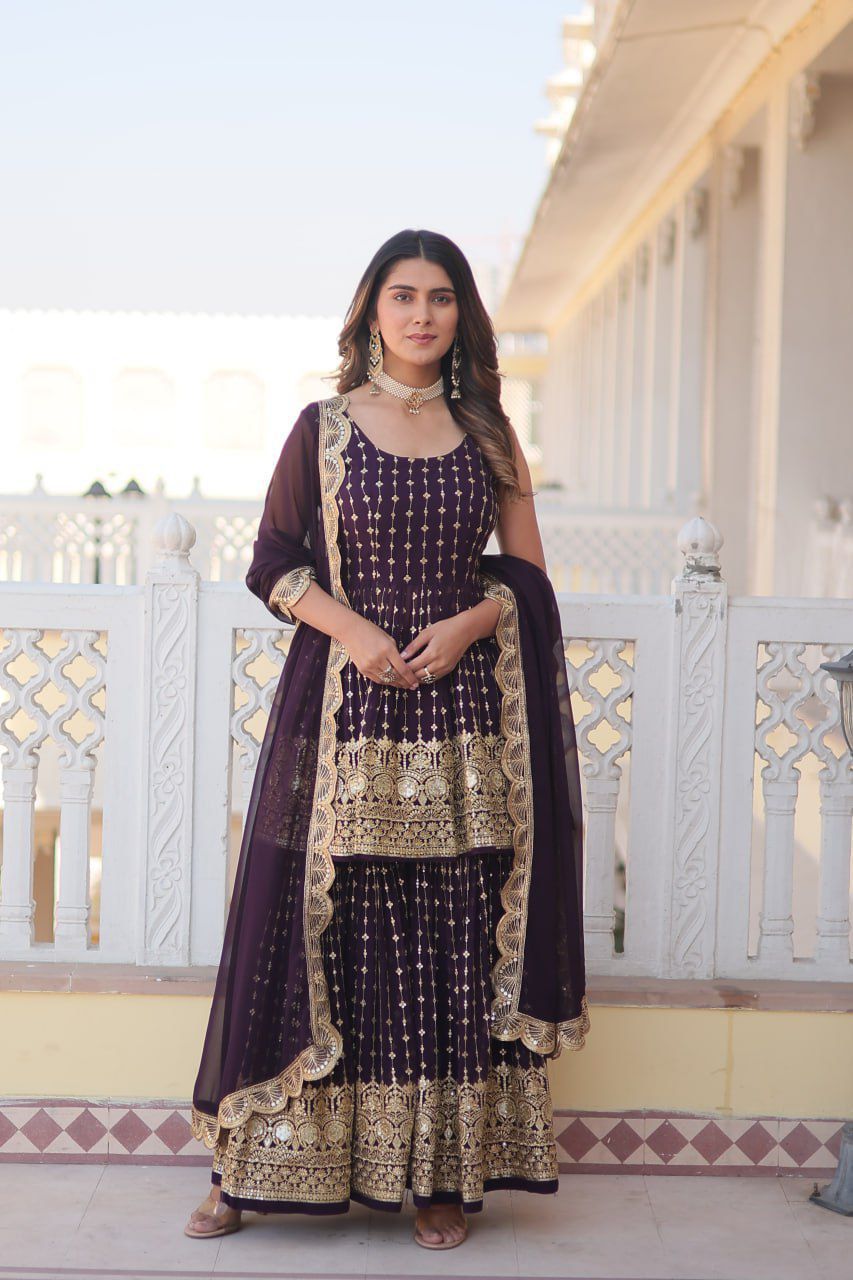 DESIGNER READYMADE KURTI-GHARARA-DUPATTA