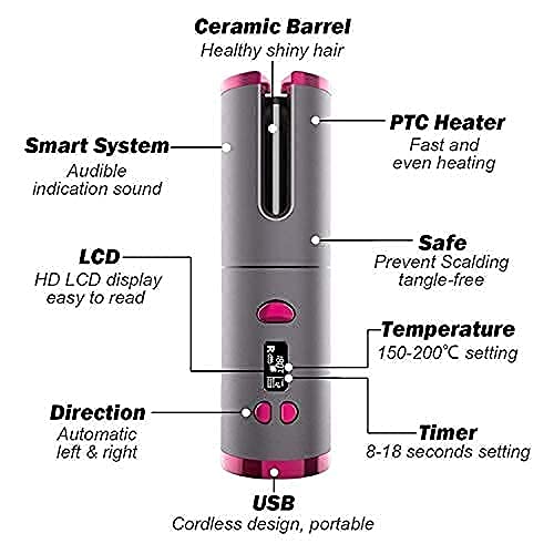 Cordless Rechargeable Automatic Hair Curler