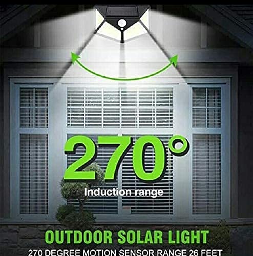 Solar Light 100 LED Motion Sensor Light 4 Side Bright Light with Dim Mode