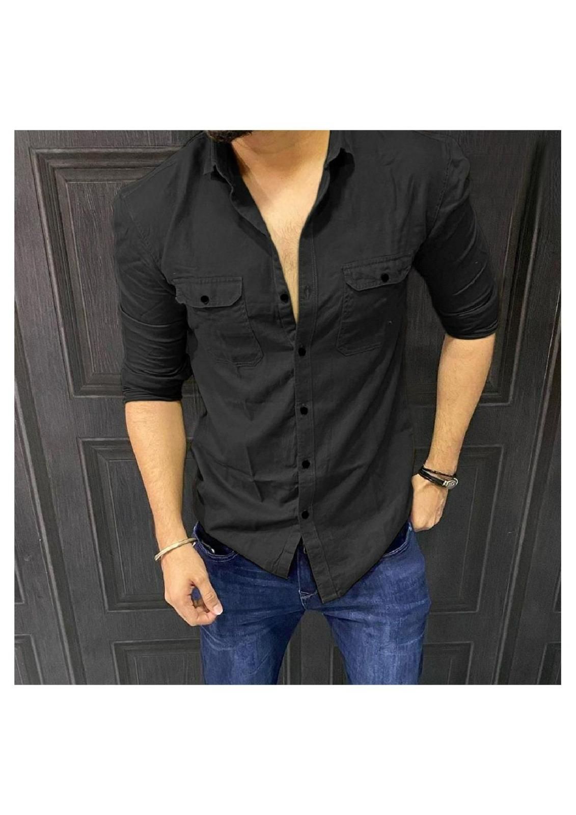 Men's Cotton Double Pockets Shirts